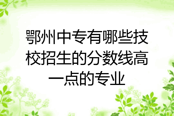 鄂州中专有哪些技校招生的分数线高一点的专业
