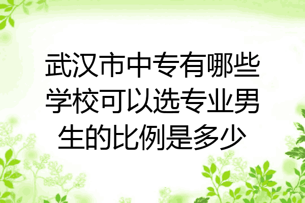 武汉市中专有哪些学校可以选专业男生的比例是多少