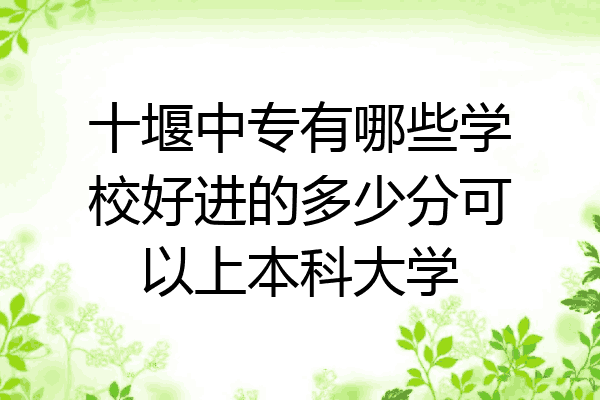 十堰中专有哪些学校好进的多少分可以上本科大学
