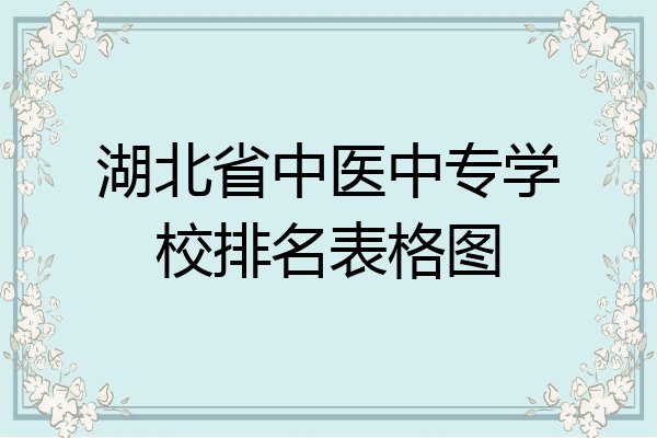 湖北省中医中专学校排名表格图