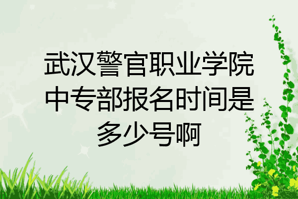 武汉警官职业学院中专部报名时间是多少号啊
