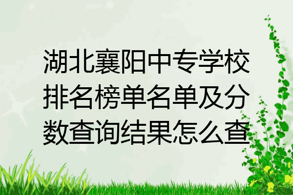 湖北襄阳中专学校排名榜单名单及分数查询结果怎么查