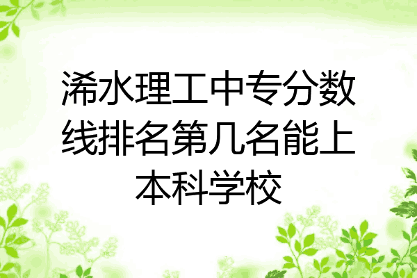 浠水理工中专分数线排名第几名能上本科学校