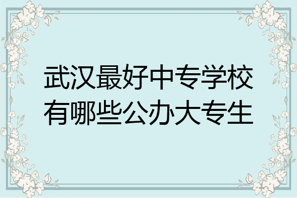 武汉最好中专学校有哪些公办大专生