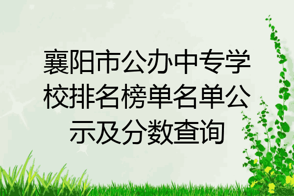襄阳市公办中专学校排名榜单名单公示及分数查询