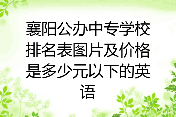 襄阳公办中专学校排名表图片及价格是多少元以下的英语