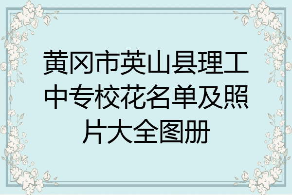 黄冈市英山县理工中专校花名单及照片大全图册