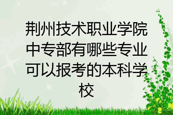 荆州技术职业学院中专部有哪些专业可以报考的本科学校