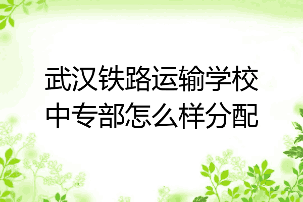 武汉铁路运输学校中专部怎么样分配
