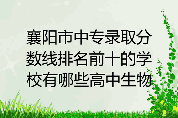 襄阳市中专录取分数线排名前十的学校有哪些高中生物