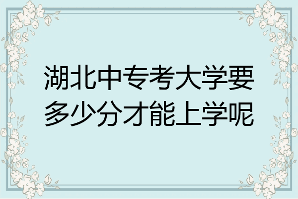 湖北中专考大学要多少分才能上学呢
