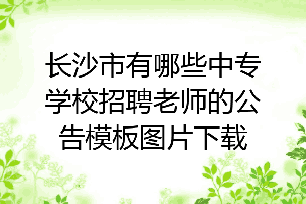 长沙市有哪些中专学校招聘老师的公告模板图片下载