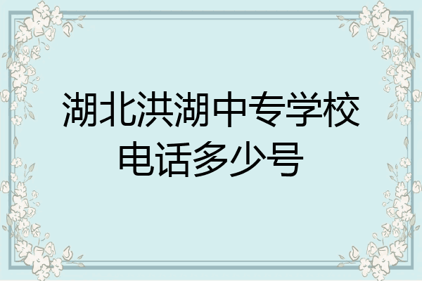 湖北洪湖中专学校电话多少号