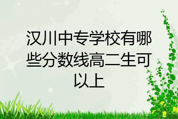 汉川中专学校有哪些分数线高二生可以上