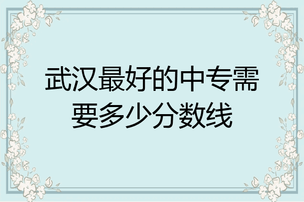 武汉最好的中专需要多少分数线
