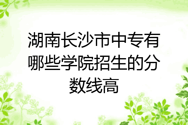 湖南长沙市中专有哪些学院招生的分数线高