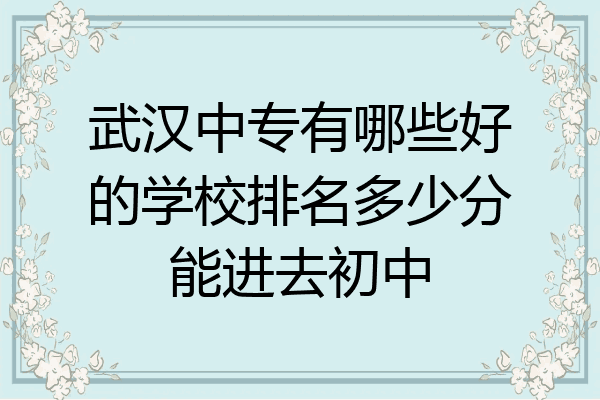 武汉中专有哪些好的学校排名多少分能进去初中