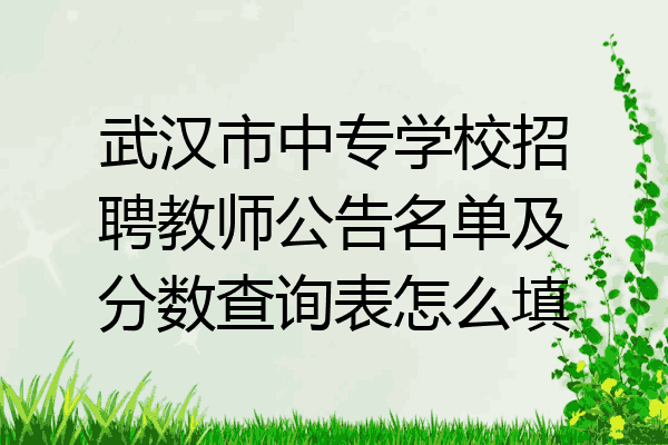 武汉市中专学校招聘教师公告名单及分数查询表怎么填