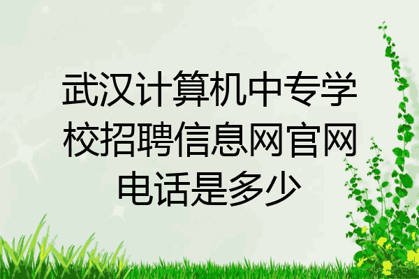 武汉计算机中专学校招聘信息网官网电话是多少