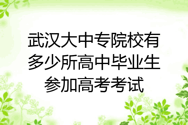 武汉大中专院校有多少所高中毕业生参加高考考试