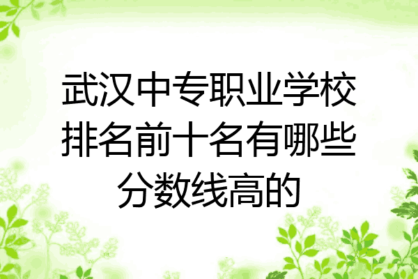 武汉中专职业学校排名前十名有哪些分数线高的