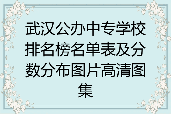 武汉公办中专学校排名榜名单表及分数分布图片高清图集