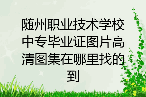 随州职业技术学校中专毕业证图片高清图集在哪里找的到