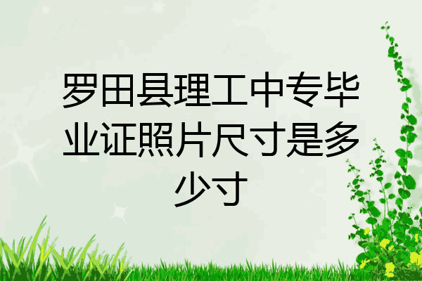 罗田县理工中专毕业证照片尺寸是多少寸