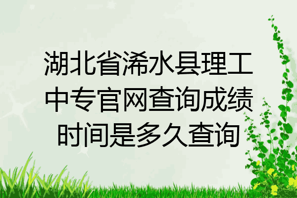 湖北省浠水县理工中专官网查询成绩时间是多久查询