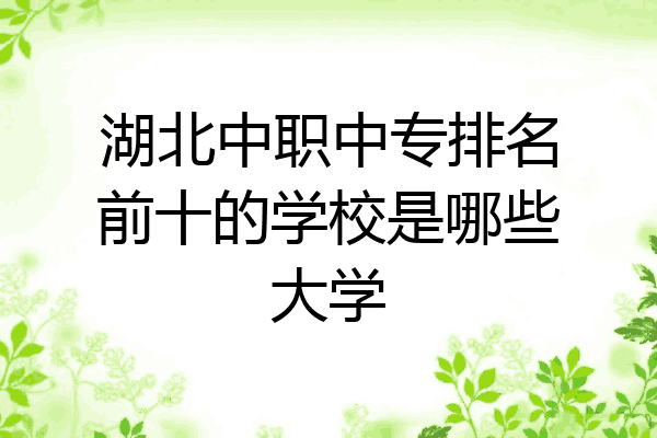 湖北中职中专排名前十的学校是哪些大学