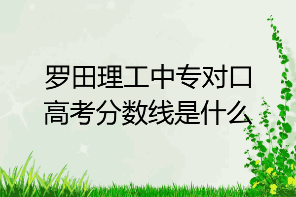 罗田理工中专对口高考分数线是什么