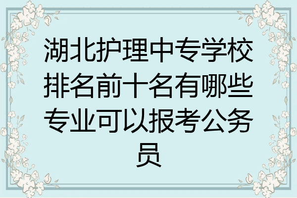 湖北护理中专学校排名前十名有哪些专业可以报考公务员
