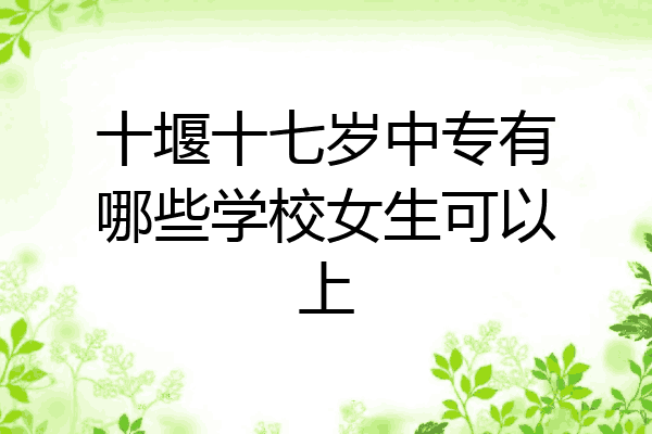十堰十七岁中专有哪些学校女生可以上