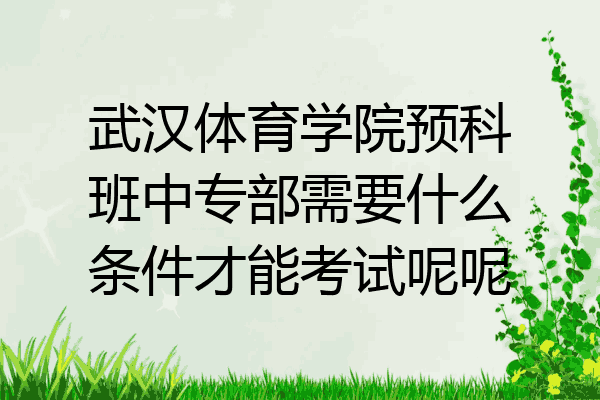 武汉体育学院预科班中专部需要什么条件才能考试呢呢
