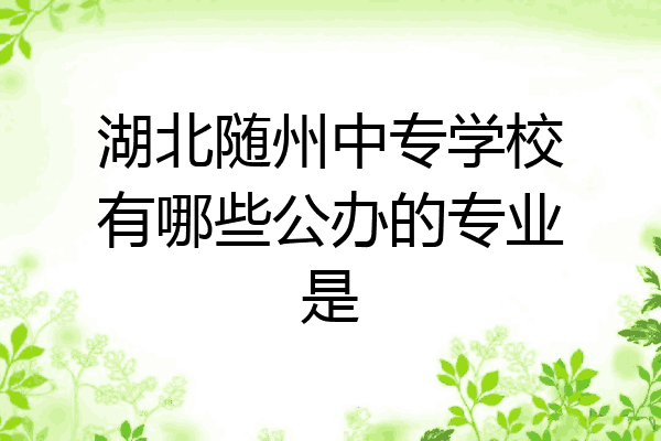 湖北随州中专学校有哪些公办的专业是