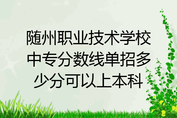 随州职业技术学校中专分数线单招多少分可以上本科