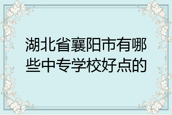 湖北省襄阳市有哪些中专学校好点的