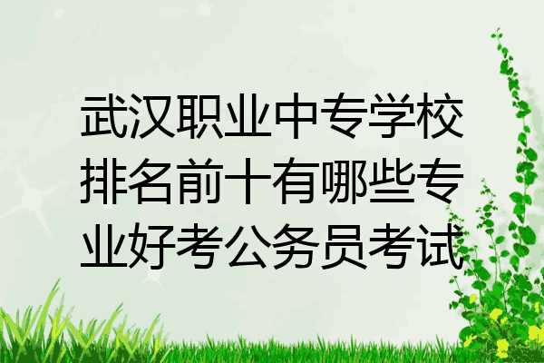 武汉职业中专学校排名前十有哪些专业好考公务员考试