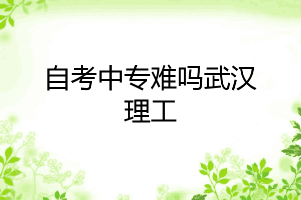 自考中专难吗武汉理工