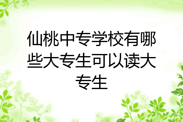 仙桃中专学校有哪些大专生可以读大专生