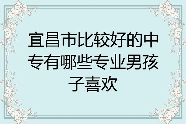 宜昌市比较好的中专有哪些专业男孩子喜欢