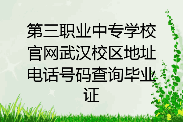 第三职业中专学校官网武汉校区地址电话号码查询毕业证