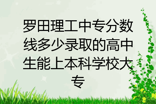 罗田理工中专分数线多少录取的高中生能上本科学校大专