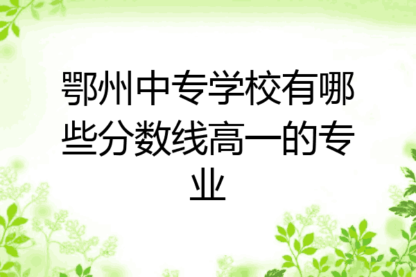 鄂州中专学校有哪些分数线高一的专业
