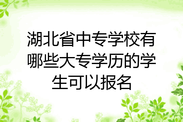 湖北省中专学校有哪些大专学历的学生可以报名