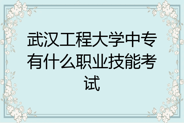 武汉工程大学中专有什么职业技能考试
