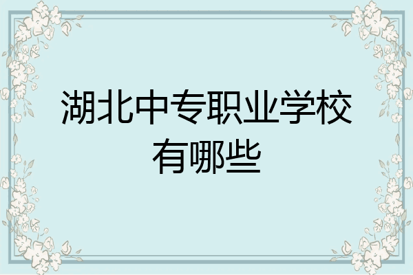 湖北中专职业学校有哪些