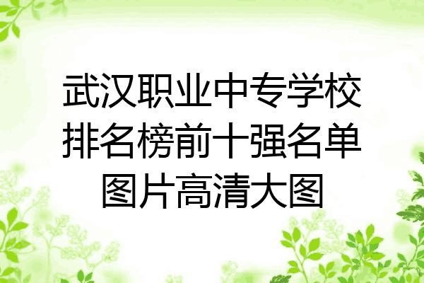 武汉职业中专学校排名榜前十强名单图片高清大图