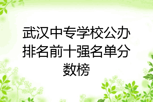 武汉中专学校公办排名前十强名单分数榜