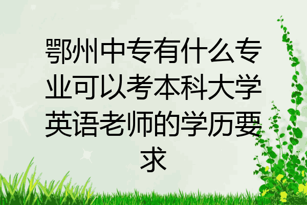鄂州中专有什么专业可以考本科大学英语老师的学历要求